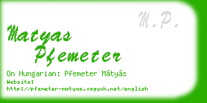 matyas pfemeter business card